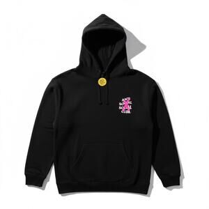Anti Social Social Club Cancelled Black (Pink X) Hoodie [Size Large]